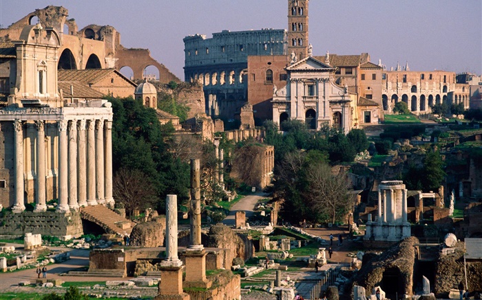 Italien Römische Palastruinen Hintergrundbilder Bilder