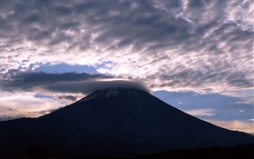 Japan, Mount Fuji, Wolken, Dämmerung HD Hintergrundbilder