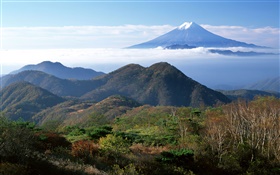 Japan, Natur, Landschaft, Mount Fuji, Berge, Wolken HD Hintergrundbilder