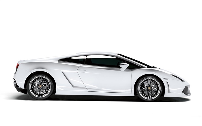 Lamborghini weißes Auto Seitenansicht Hintergrundbilder Bilder