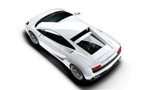 Lamborghini weißes Auto Draufsicht HD Hintergrundbilder