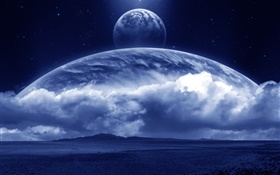 Magische Welt, Traumland, Erde, Wolken, Planeten HD Hintergrundbilder