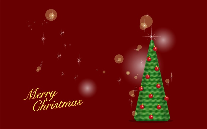 Frohe Weihnachten, grünen Baum, rotem Hintergrund, Vektor Hintergrundbilder Bilder