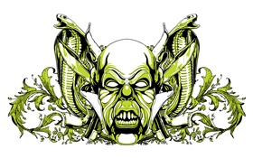 Monster, Schlange, grün-Stil, Vektor-Design HD Hintergrundbilder