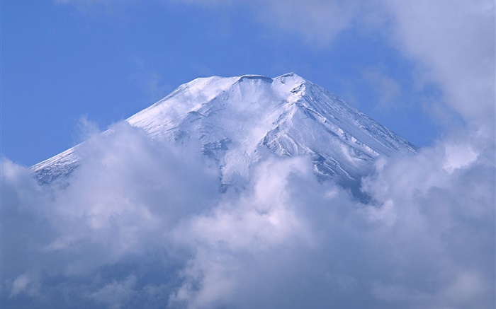 Berg Fuji in den Wolken, Japan Hintergrundbilder Bilder