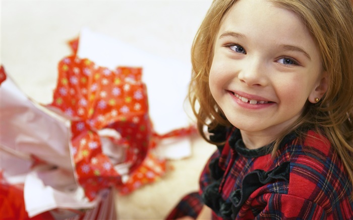 Neues Jahr, Frohe Weihnachten, glückliches Mädchen Hintergrundbilder Bilder