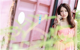 Rosa Kleid Taiwan Mädchen HD Hintergrundbilder