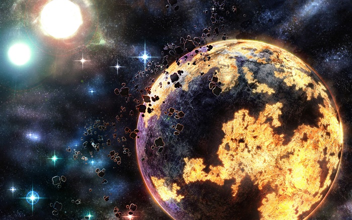Planet Bruch, Partikel, Raum Hintergrundbilder Bilder