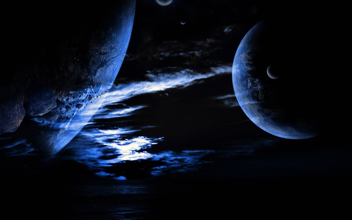 Planeten in den Wolken, dunkel Hintergrundbilder Bilder