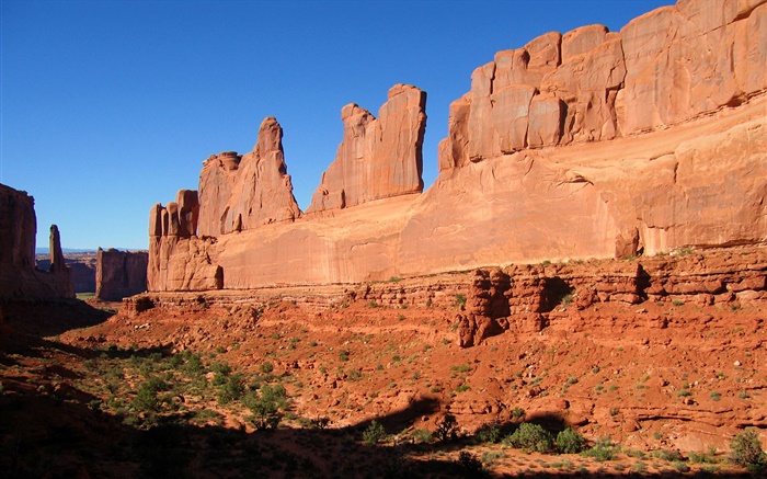 Rote Felsen, Arches National Park, USA Hintergrundbilder Bilder