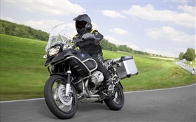 Reiten BMW R1200 GS schwarz Motorrad HD Hintergrundbilder