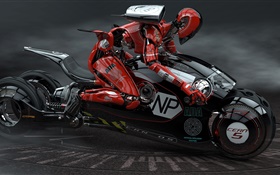 Roboter fahren Motorrad, High-Tech HD Hintergrundbilder