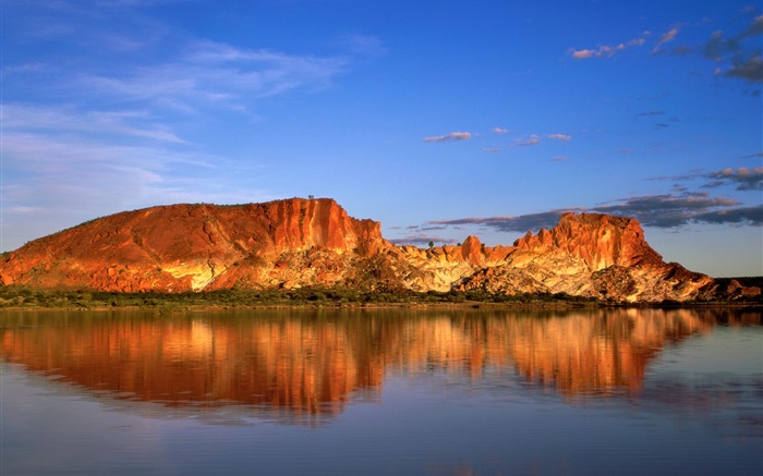 Rock-Berge, See, Wasser Reflexion, Australien Hintergrundbilder Bilder