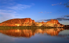 Rock-Berge, See, Wasser Reflexion, Australien HD Hintergrundbilder