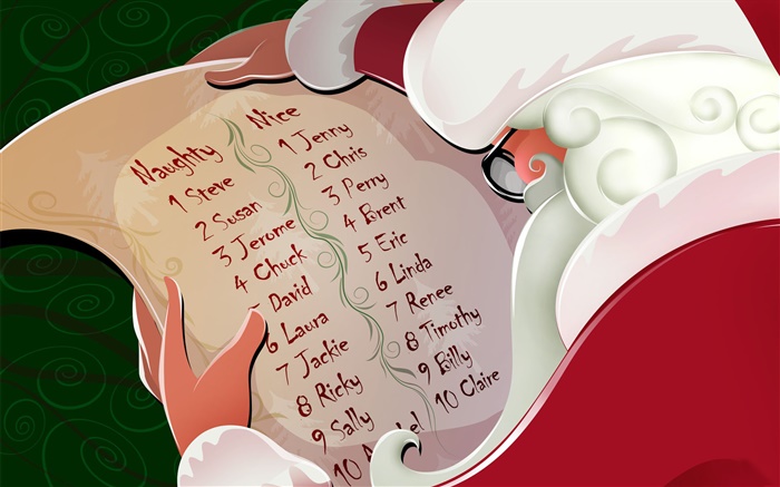 Santa Claus, Liste der Namen, Vektor-Bild Hintergrundbilder Bilder