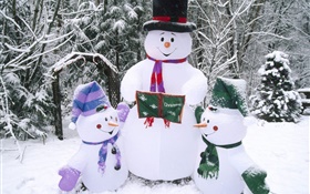 Schneemann , Schnee, Winter, Weihnachten HD Hintergrundbilder