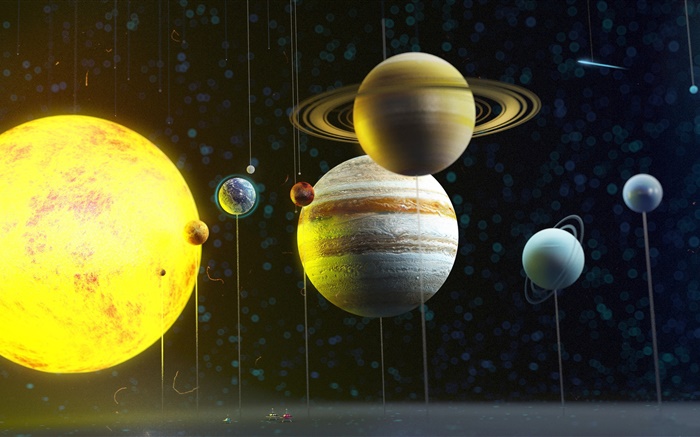 Solarsystem  Planeten, Raum, Modell Hintergrundbilder Bilder