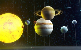 Solarsystem  Planeten, Raum, Modell HD Hintergrundbilder