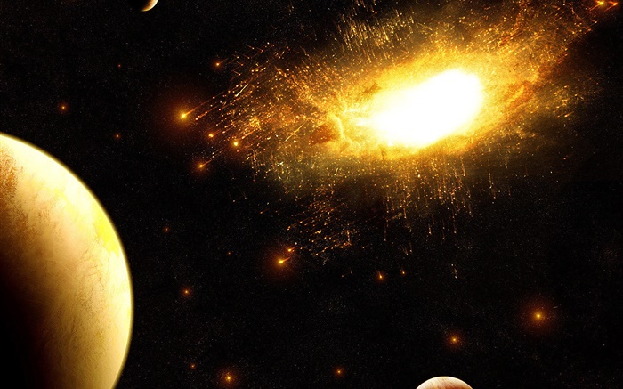Supernova -Explosionen, umherfliegende Trümmer, Raum, Planeten Hintergrundbilder Bilder