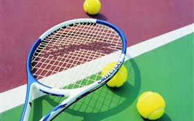 Tennis und Schläger HD Hintergrundbilder