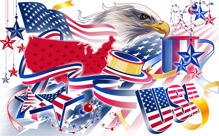 US Independence Day, Urlaub themed Bilder, Vektor-Design Hintergrundbilder Bilder