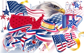 US Independence Day, Urlaub themed Bilder, Vektor-Design