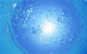 Unterwasser , blaues Meer, Wasserblase , Sonne, Malediven HD Hintergrundbilder