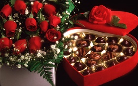 Valentinstag Geschenk, süße Schokolade HD Hintergrundbilder