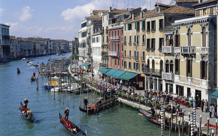 Venedig, Italien, Kanäle, Häuser, Boote Hintergrundbilder Bilder