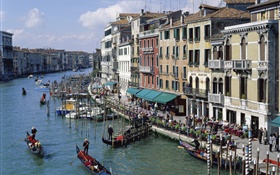 Venedig, Italien, Kanäle, Häuser, Boote HD Hintergrundbilder