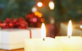 Warme Kerzen, Merry Christmas HD Hintergrundbilder