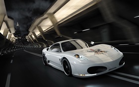 Weiß Ferrari F430 supercar Geschwindigkeit