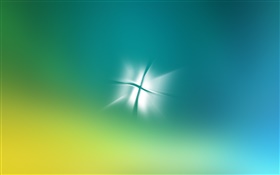 Windows-Logo, Blendung, grünen und blauen Hintergrund
