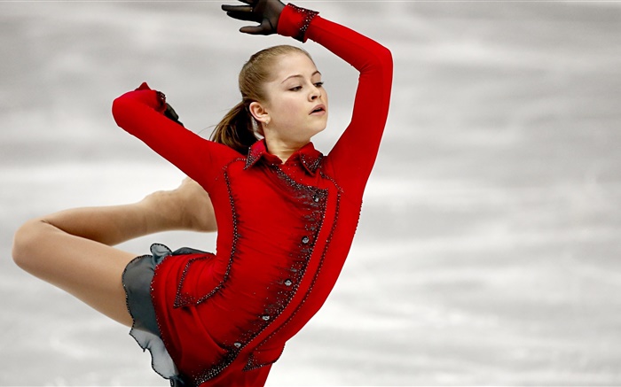 Julija Wjatscheslawowna Lipnizkaja, Eiskunstlauf, roten Kleid Hintergrundbilder Bilder