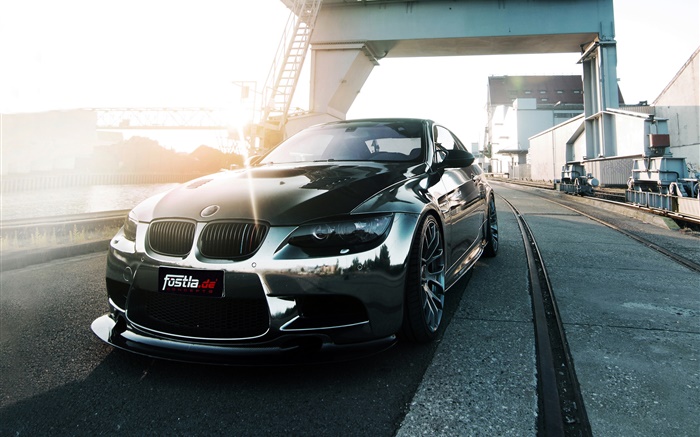 BMW M3 E92 schwarz Auto Vorderansicht Hintergrundbilder Bilder
