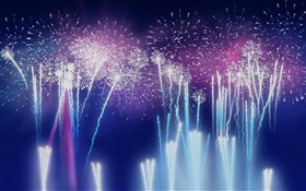 Bunte Feuerwerk , Blitz, Nacht HD Hintergrundbilder