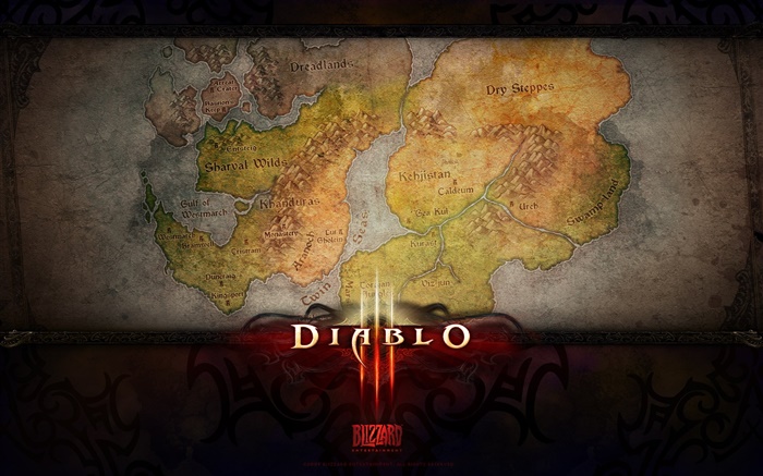 Diablo III, Weltkarte Hintergrundbilder Bilder