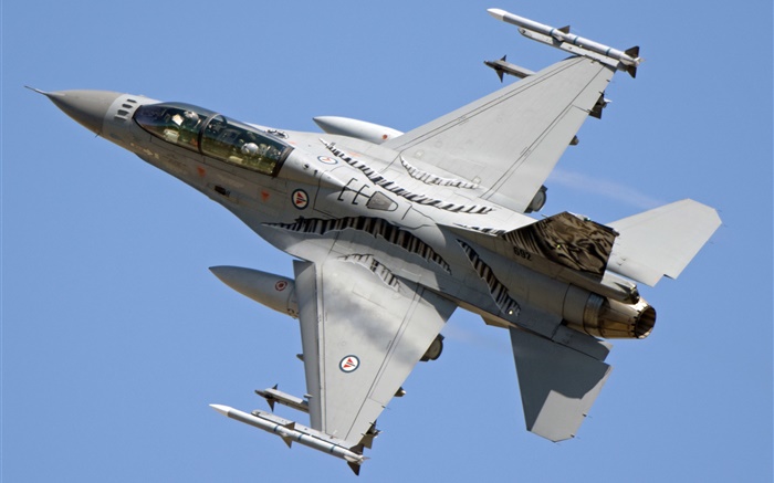 F-16AM Fighting Falcon, Mehrzweckkampfflugzeug  in den Himmel Hintergrundbilder Bilder