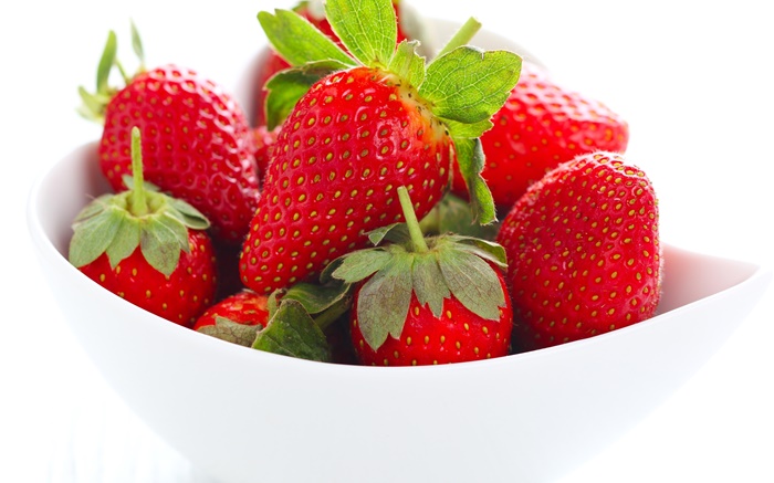 Frische Erdbeeren, Beeren, Schüssel, Früchte Hintergrundbilder Bilder