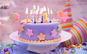Alles Gute zum Geburtstag, Kuchen, Dekoration, süß, Kerzen HD Hintergrundbilder