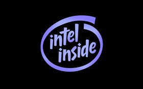 Intel Inside, Logo, schwarzer Hintergrund