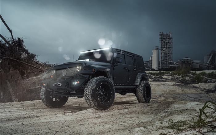 Jeep Wrangler MC schwarzes Auto Hintergrundbilder Bilder