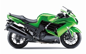 Kawasaki ZZR 1400 grün Motorrad HD Hintergrundbilder