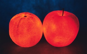 Leichte Obst, Orange und Apfel