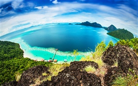 Malaysia, Bohey Dulang Island, Tropen Meer, Küste, Strand HD Hintergrundbilder