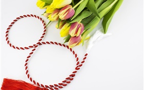 8. März Frauentag, Tulpen, Band HD Hintergrundbilder