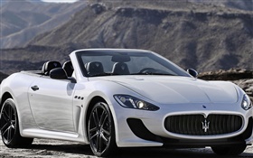 Maserati Grancabrio  Cabrio weißes Auto HD Hintergrundbilder