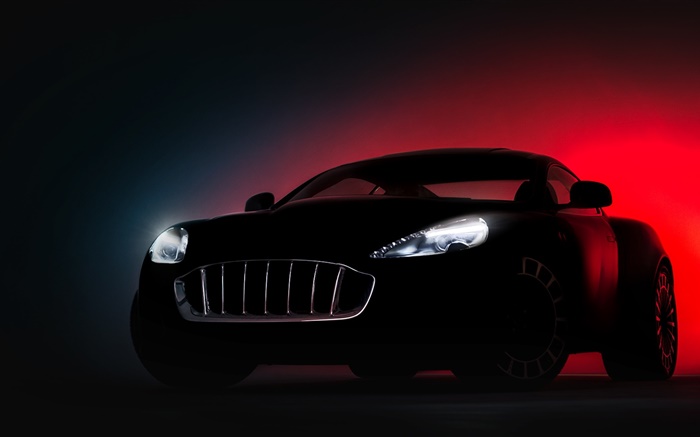 Motor Show in Genf, schwarz supercar, rotem Hintergrund Hintergrundbilder Bilder