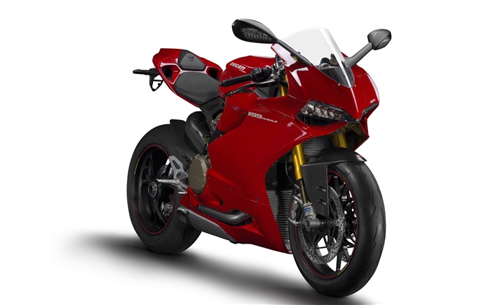Red Ducati 1199 Panigale S Motorrad Vorderansicht Hintergrundbilder Bilder