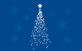 Sterne Weihnachtsbaum, blauem Hintergrund, Kunst Bilder HD Hintergrundbilder